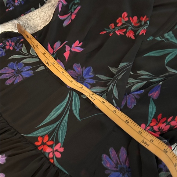 Calvin Klein Black Floral Long Sleeve Dress - Picture 11 of 12